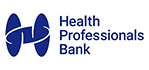 Logo reads Health Professionals Bank - bank differently
