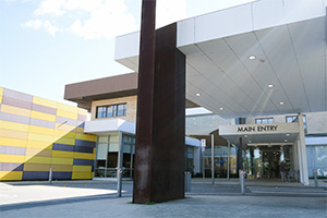 The main entry to Rockingham General Hospital