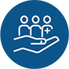 Icon shows three people walking together